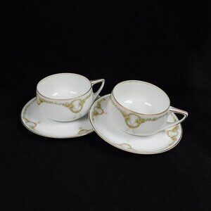 Lot of 2 Rosenthal Briar Rose Fine China Oversized Cup  2 1/8" & Saucer Set Vtg
